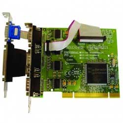 Carte Serie PCI 4 Ports Serie RS-232 (3 ports � 9 broches + 1 port � 9 broches) avec Port Parallele LPT pour Imprimante : UC-414 -> BRAINBOXES