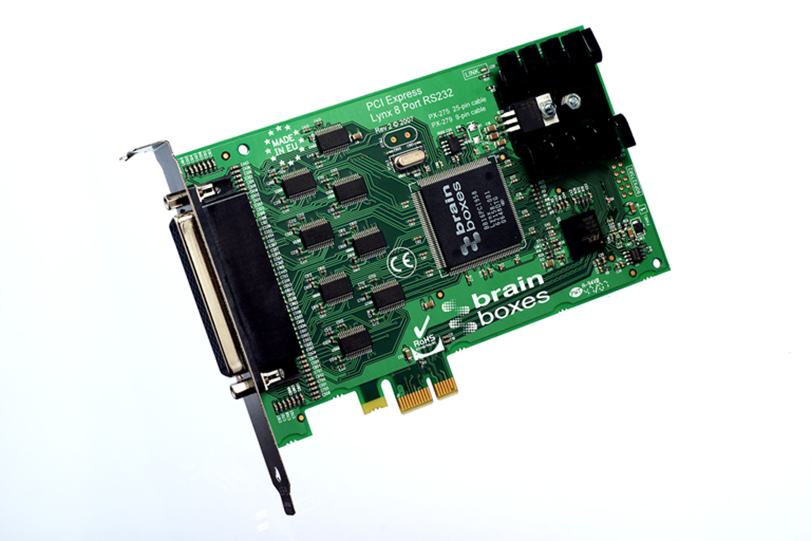 Carte PCI Express 8 Ports Velocity RS232 (8 x 9 broches) : PX-275 -> BRAINBOXES