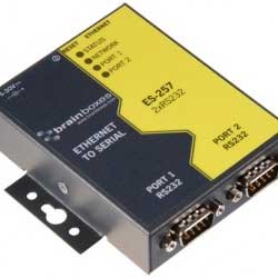 Adaptateur Ethernet vers S�rie 2 Ports RS-232 : ES-257 -> BRAINBOXES