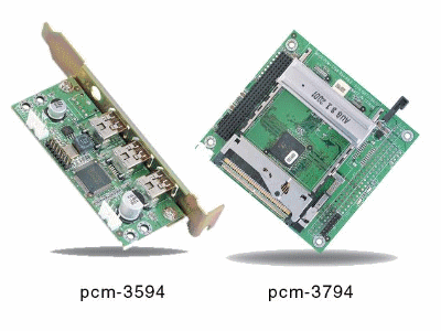 Module PCI-104 2 slots PCMCIA : PCM-3794/3594