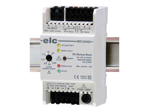 Alimentation de secours 12 ou 24V jusqu'� 20AH : MS122402 -> ELC