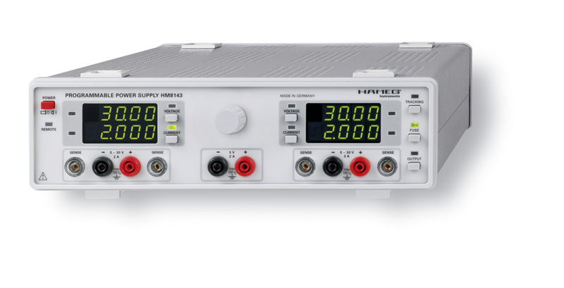 Alimentation de laboratoire 2x 0-30 V/0-2 A & 1x 5 V/0-2 A : HM8143