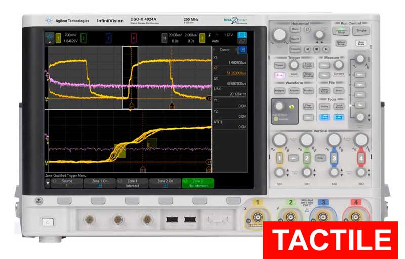 Oscilloscope � signaux mixtes 1.5 GHz	-	4 voies : MSOX4154A