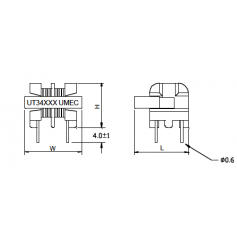 Inductance de mode commun (Noyau U) : Série UT349