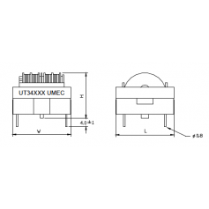 Inductance de mode commun (Noyaux ET & UT) : Série UT346