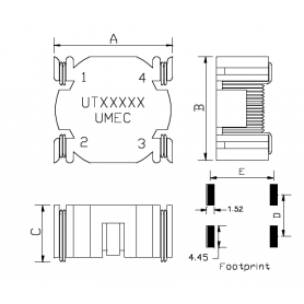 Inductance CMS de mode commun : Série UT341