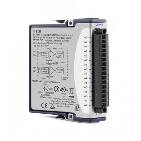 783861-02 : NI 9228 Module d'entrées analogiques isolées v./v., 8 voies +/- 60 V, 24 bits