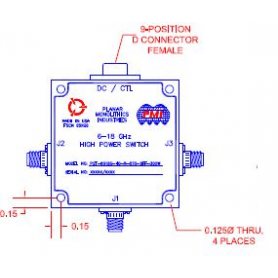 Commutateur état solide SP2T (0,1-60 GHz) : Série P2T