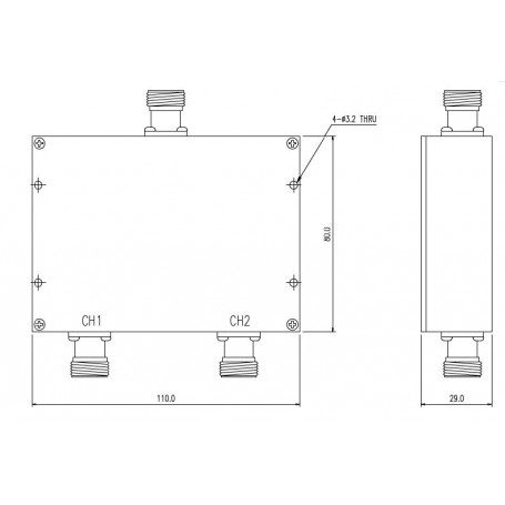 Diplexer Ultra Haute Fréquence : MD100M200W3N