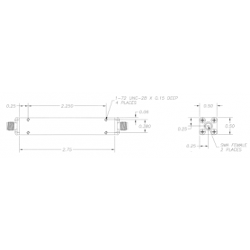 Filtre passe-bas de 1 à 17 GHz : Série C37 - X39