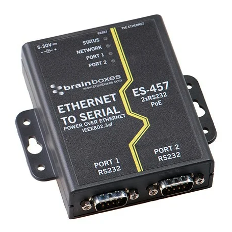 Adaptateur Ethernet vers port série 2 RS232 PoE : ES-457