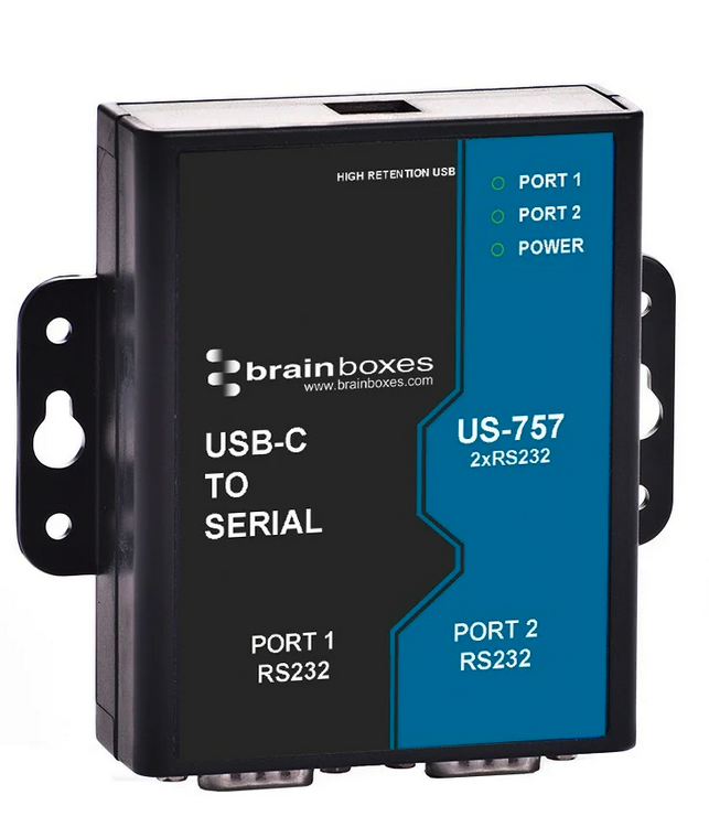 Adaptateur USB-C 2 ports vers port série RS232 : US-757