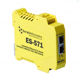 Ethernet industriel isolé vers port série 1xRS232/422/485 + commutateur Ethernet : ES-571