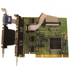 Carte port série PCI 4xRS232 (3x9 broches + 1x9 broches) avec port parallèle LPT pour imprimante : UC-414