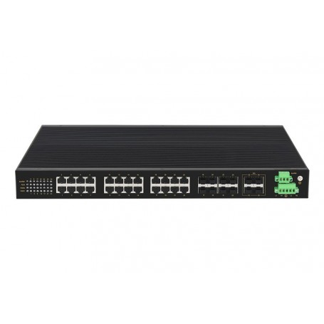 Commutateur Ethernet industriel 10G de niveau 3 en rack : MISCOM8028G-4XGF-8GC-16GT
