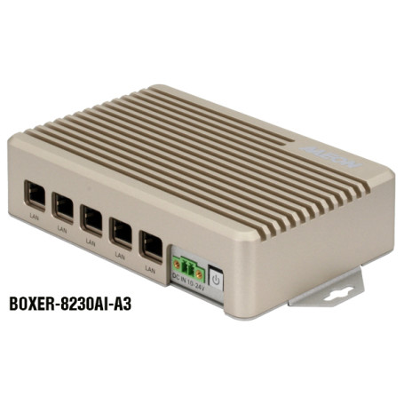 BOX PC embarqué compact sans ventilateur AI@Edge avec NVIDIA® Jetson™ TX2 NX : BOXER-8230AI