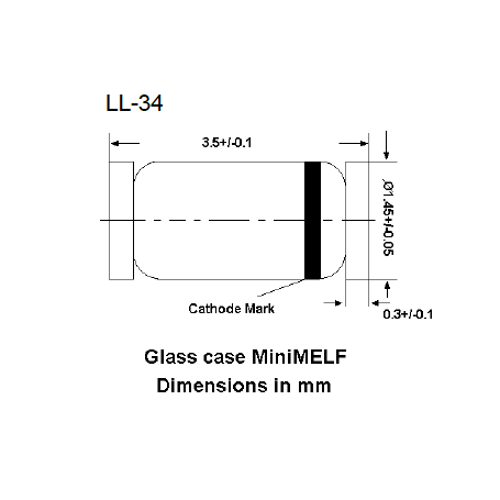 Diode de commutation planar épitaxiée en silicium : LL4148