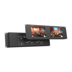 Moniteur double écran rackable, 2 x 7", HDMI 2.0 & 3G SDI : RM-7029S