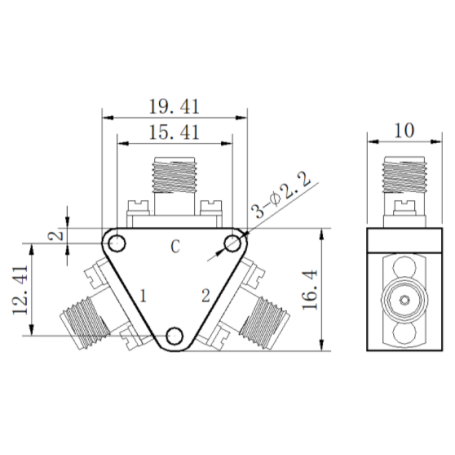 Diviseur de puissance : ZPD8-2M0-40000-794