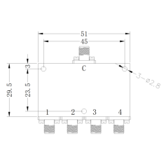 Diviseur de puissance 4 voies 25 à 27 GHz : ZPD2-4M25-27G-2491