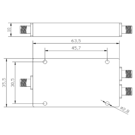 Diviseur de puissance 2 voies 0.5 à 8 GHz : ZPD5-2M0.5-8G-1156