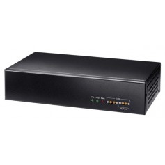 Slim type network appliance platform with Intel Atom processor N270 and 4 LANs, 60W DC12V adapter, smart fan design