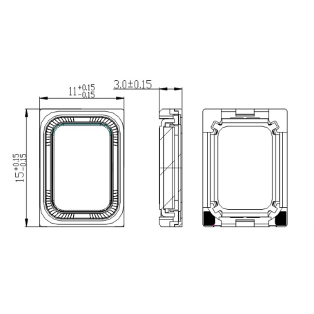 Haut-Parleur Miniature Rectangulaire Haute Performance (0.6 ± 20% kHz)