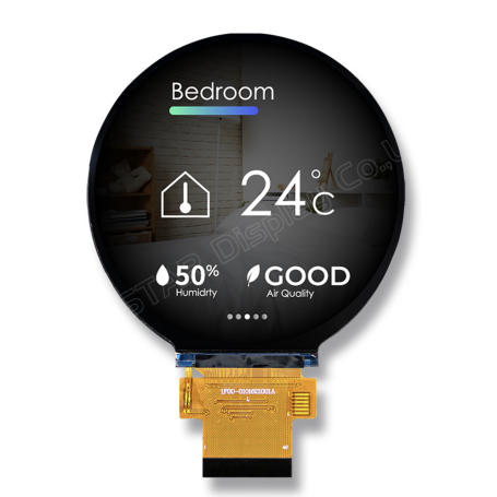 Module d'affichage TFT LCD Rond 2,76 pouces avec résolution 480x480 : WFN0276A2T0YADNN000