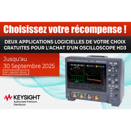 Deux applications logicielles de votre choix gratuites pour l'achat d'un oscilloscope HD3