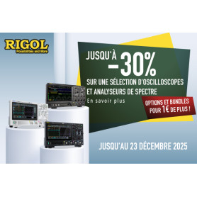 Jusqu'à -30% sur une sélection d'oscilloscopes, analyseurs de spectre et accessoires