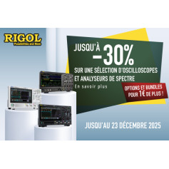 Jusqu'à -30% sur une sélection d'oscilloscopes, analyseurs de spectre et accessoires