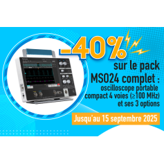 -40% de remise sur l'oscilloscope portable compact 4 voies MSO24 à partir de 100 MHz couplé à 3 options !