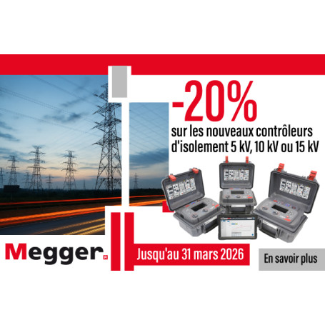 -20% sur les nouveaux contrôleurs d'isolement 5 kV, 10 kV ou 15 kV