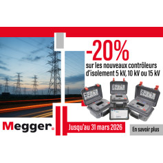 -20% sur les nouveaux contrôleurs d'isolement 5 kV, 10 kV ou 15 kV