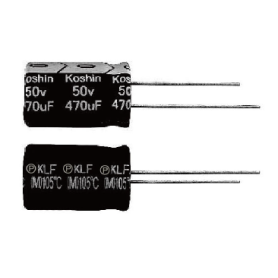 Condensateurs électrolytiques aluminium miniatures 105°C – Longue durée de vie 5000 à 10000h : Série KLF