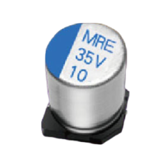 Condensateur électrolytique aluminium CMS faible impédance : MRE – 6,3 à 35V : Série MRE