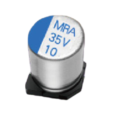Condensateur électrolytique aluminium CMS faible ESR longue durée de vie : MRA – 6,3 à 50V : Série MRA