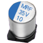 Condensateur électrolytique aluminium CMS très longue durée de vie 105°C : MRF – 6,3 à 50V : Série MRF