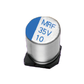 Condensateur électrolytique aluminium CMS très longue durée de vie 105°C : MRF – 6,3 à 50V : Série MRF