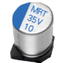 Condensateur électrolytique aluminium CMS haute température 125°C longue durée de vie : MRT – 10 à 35V : Série MRT