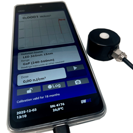 Radiomètre UV LED multi-longueurs d’onde – mesure irradiance et dose : URAD