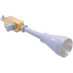 Antenne cornet conique double polarisation 18 à 40 GHz, gain 20 dBi : LB-CNH-34-20-T58-XX