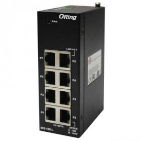 Switch Rackable Rail-DIN, 8 ports : IES-180-L