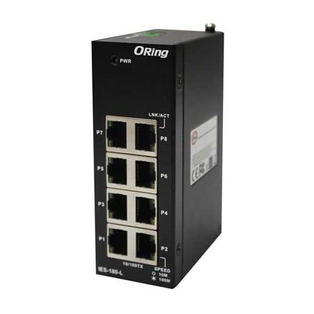 Switch Rackable Rail-DIN, 8 ports : IES-180-L