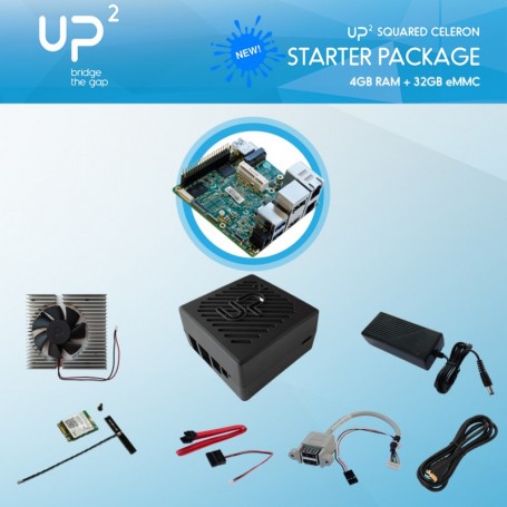 UP Board Squared Celeron 4GB 32GB PACK