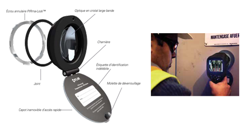 Détail de l'hublot d'inspection thermique FLIR