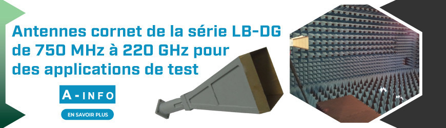 Antenne cornet diagonal (0.75 - 220 GHz) pour applications de tests