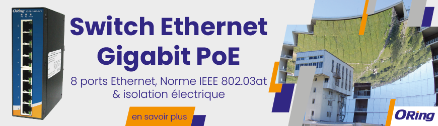 Switch Durci avec 8 ports Ethernet Gigabit POE ( norme IEEE 802.03 af) avec circuit d’isolation électrique