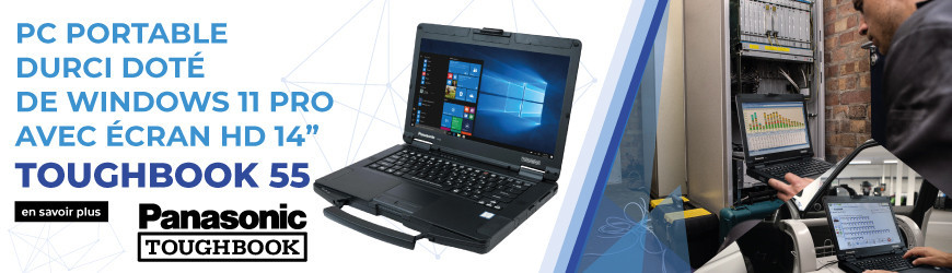 Un PC portable durci avec Windows 11 Pro,  écran FHD 14”, totalement modulable :   Panasonic Toughbook 55/FHD/FHD Touch