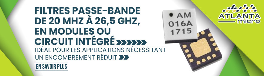 Filtres passe-bande de 20 MHz à 26,5 GHz, à encombrement réduit